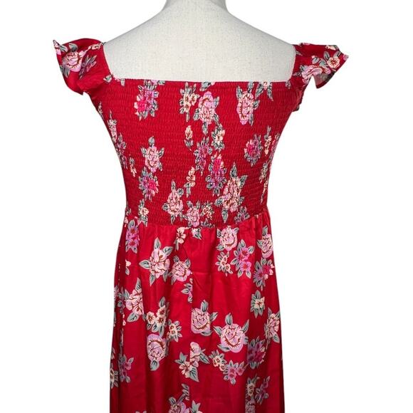 Cupshe Floral Off-Shoulder Flutter Sleeve Maxi Dress Size M - Picture 7 of 8